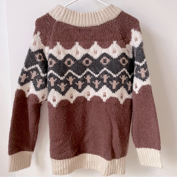 Aerie Fair Isle Wool Blend Chunky Knit Sweater - Picture 4 of 8